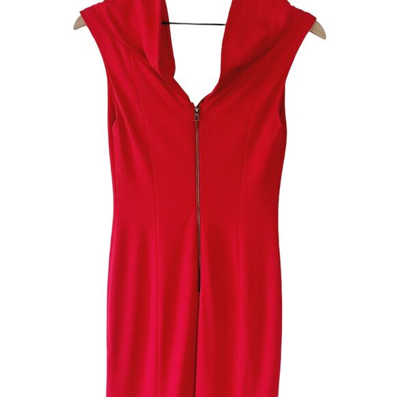 NEW Alice + Olivia Cecilia Red Draped-Shoulder Sleeveless Cocktail Dress - 2 - Picture 7 of 8